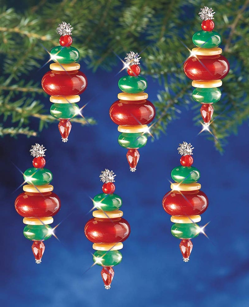 The Beadery Holiday Beaded Ornament Kit, 2.25-Inch by 0.75-Inch, Victorian Baubles, Makes 12 Ornaments - Image 3